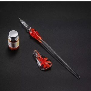 🔥Vintage Glass Pen Set w/ Ink❤️